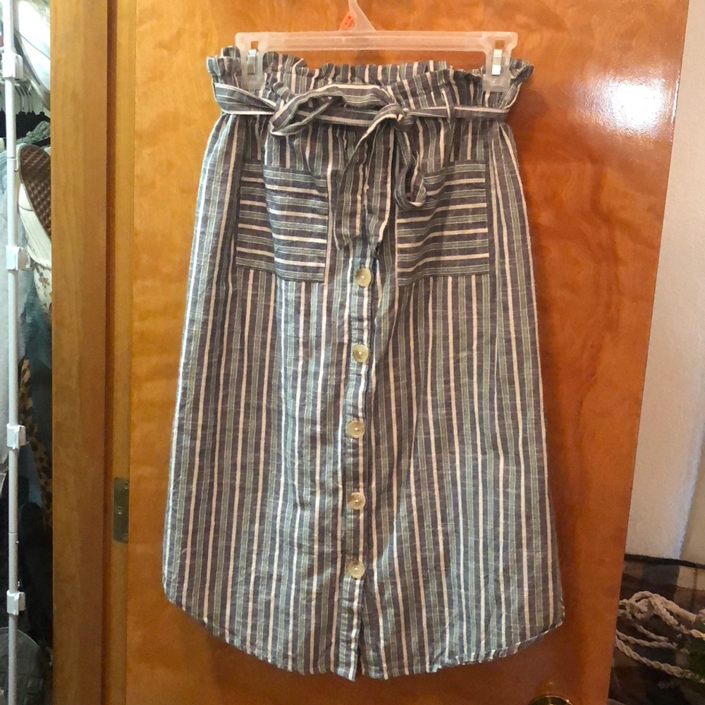 Midi striped skirt - Picture 1 of 2